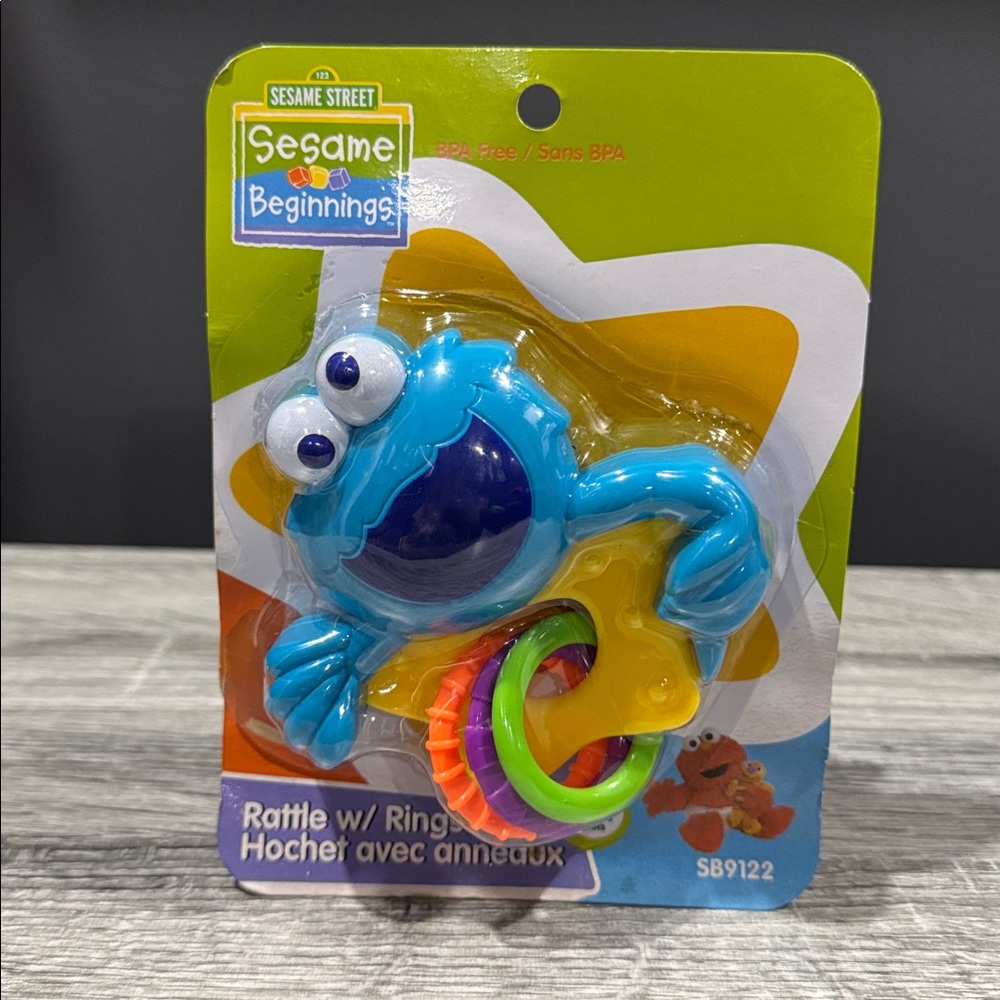 Sesame Street | NEW: Sesame Beginnings: Cookie Monster Rattle w/Rings